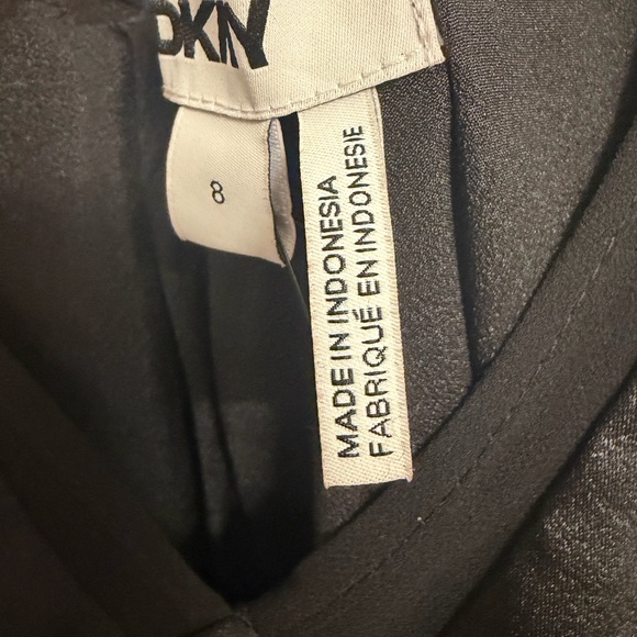 DKNY black satin midi slip dress sleeveless size 8 NEW - Picture 8 of 11